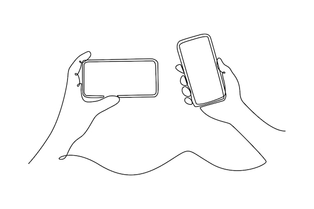 Calculadora con bolígrafo Calculadora de teléfono inteligente Concepto de portátil Diseño de dibujo de línea única Gráfico vectorial