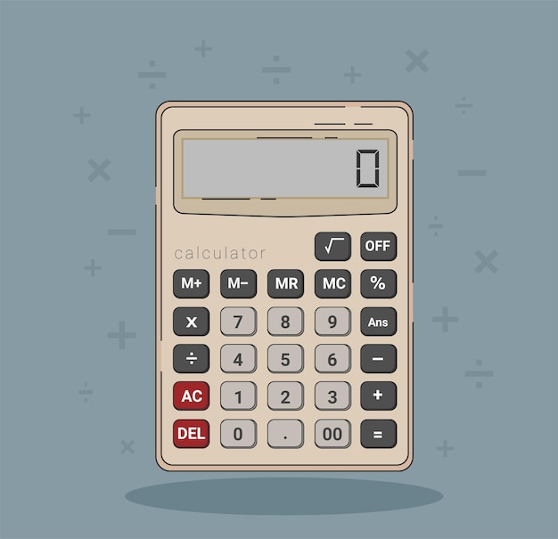 Vector calculadora de estilo plano para negocios financieros