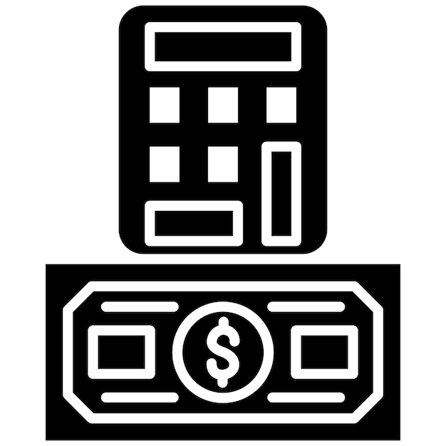 Calculadora Glifo Ilustración Negro Sólido
