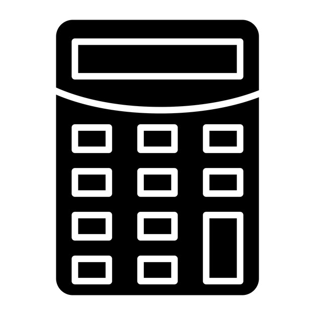 Calculadora Glifo Ilustración Negro Sólido