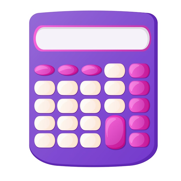 Calculadora infantil para la escuela aislada en blanco