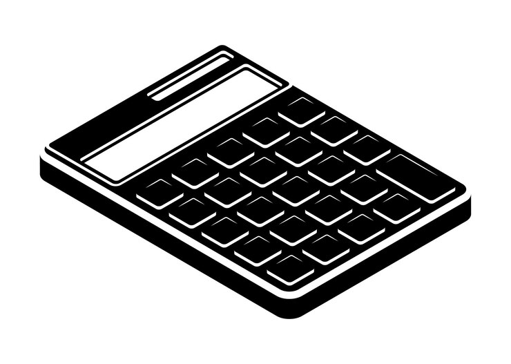 Vector calculadora isométrica monocromática de contraste herramientas de aprendizaje cálculo de finanzas y libros precisos