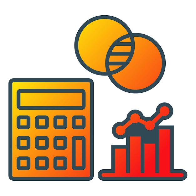 Una calculadora con un logotipo rojo y naranja que dice prueba