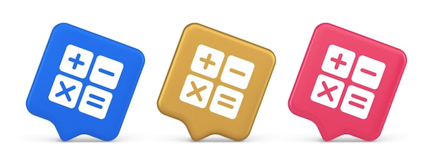 Calculadora matemática botón de conteo balance de contabilidad matemáticas financieras teclado 3d icono