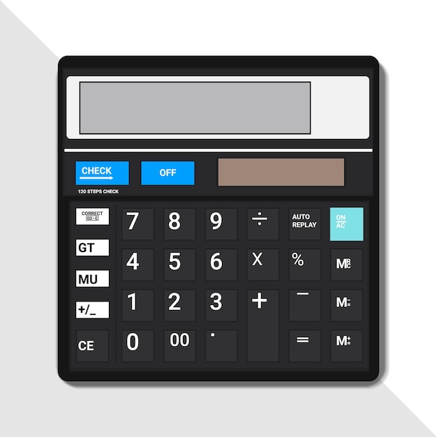 una calculadora moderna con botones y una pantalla digital