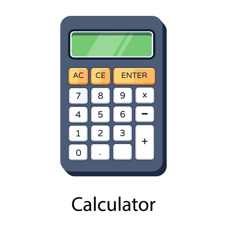 Vector una calculadora con la palabra calculadora