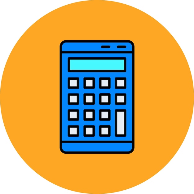 una calculadora con una pantalla azul que dice calculadora