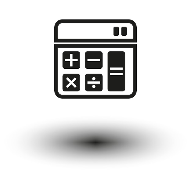 Calculadora símbolo de forma herramienta matemática vectorial icono negro simple aislado en blanco