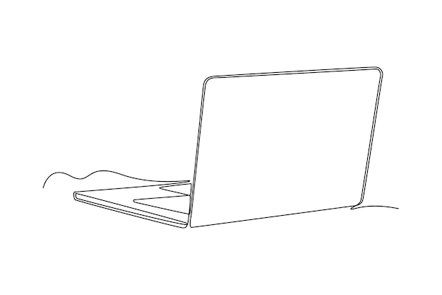 Calculadora Smartphone Concepto de portátil Diseño de dibujo de línea única Ilustración gráfica vectorial