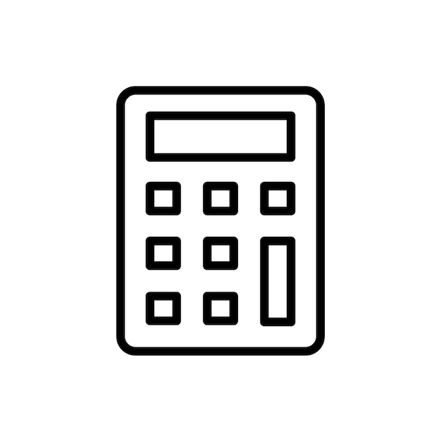 Calculadora vector icono Ahorro finanzas signo aislado en blanco economía concepto Trendy Flat style