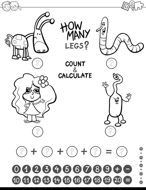 calculando la página para colorear juego