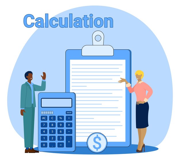 Vector cálculocálculo de ingresos y gastosdesarrollo de financiación empresarialilustración vectorial