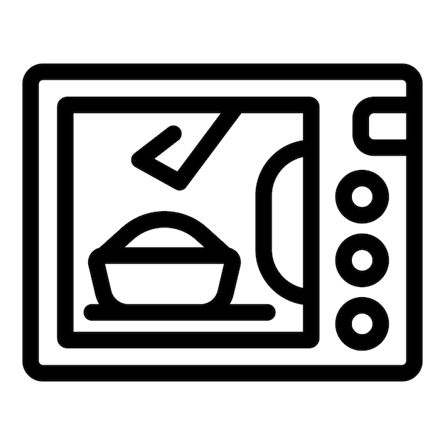Calefacción de microondas icono de comida electrodoméstico de cocina calentamiento de la comida