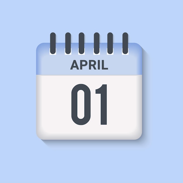 Calendario del 1 de abril y planificador de tiempo Calendario diario Iconos de recordatorio Ilustración vectorial