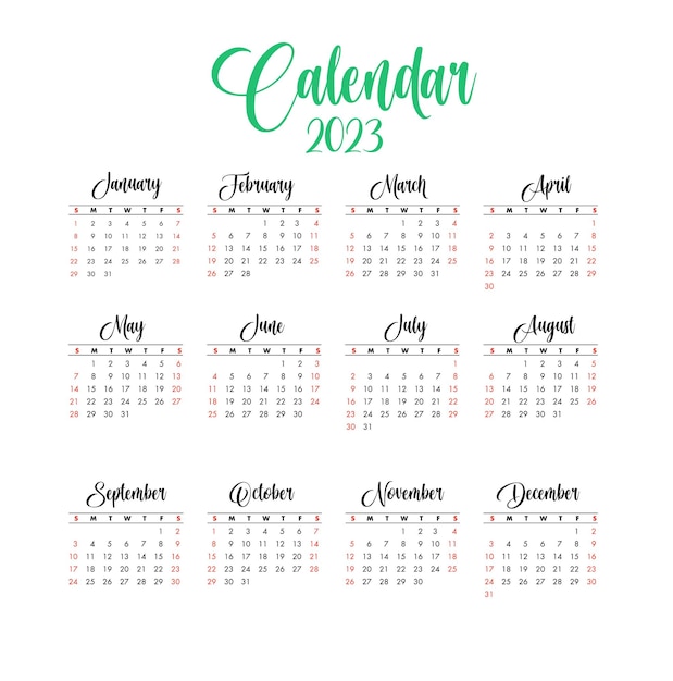 Un calendario para 2020 con el año escrito en él.