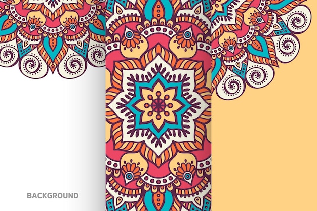 Calendario 2022 con mandala en estilo étnico