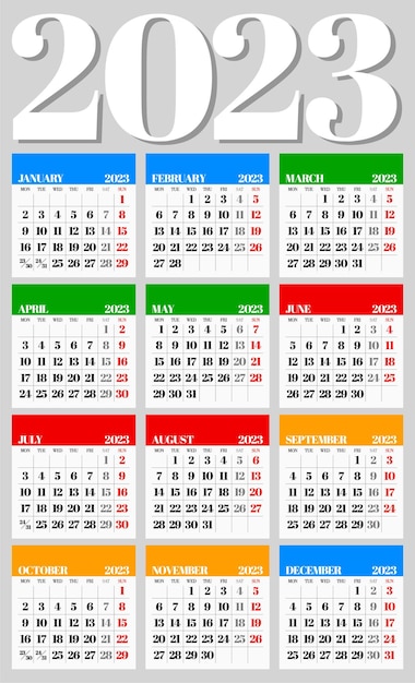 Vector calendario 2023 9