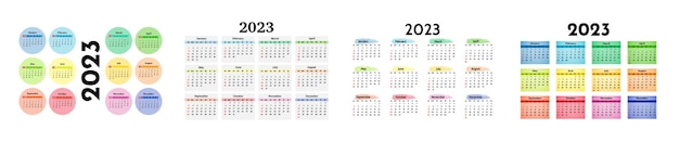 Calendario para 2023 aislado en un fondo blanco