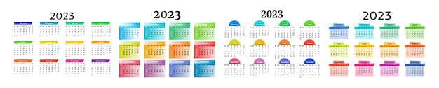Calendario para 2023 aislado en un fondo blanco