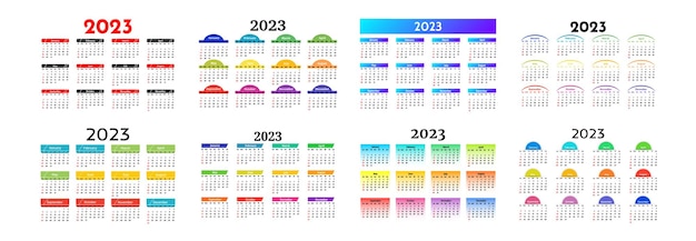 Calendario para 2023 aislado en un fondo blanco
