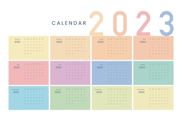 Calendario 2023 diseño de plantilla vectorial. calendario de año nuevo 2023. diseño simple y moderno.