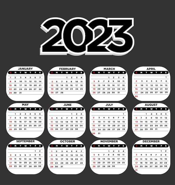 Vector calendario 2023