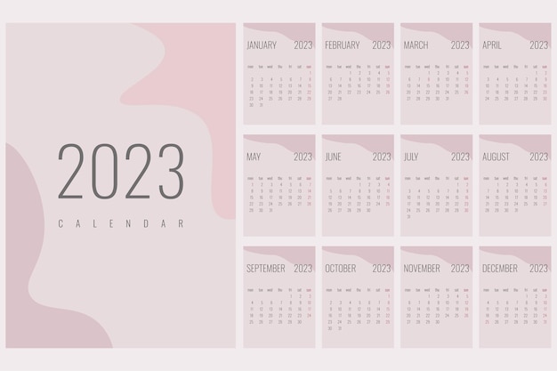 Vector calendario para 2023