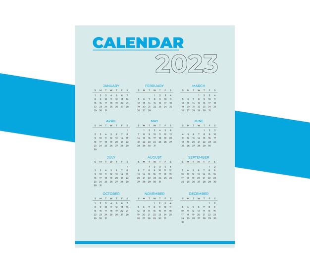 Vector calendario para 2023