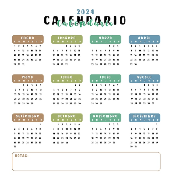 Calendario para 2024