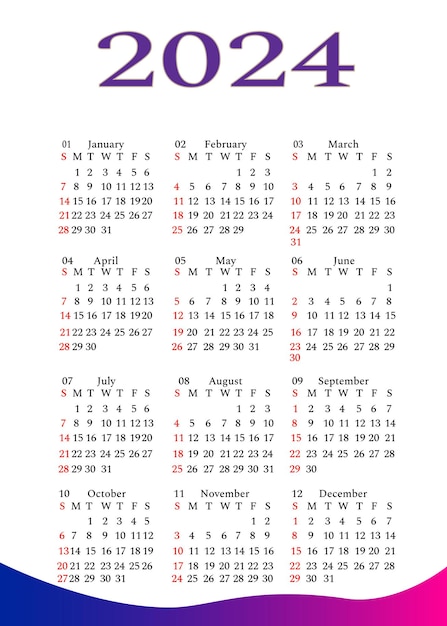 Vector calendario 2024