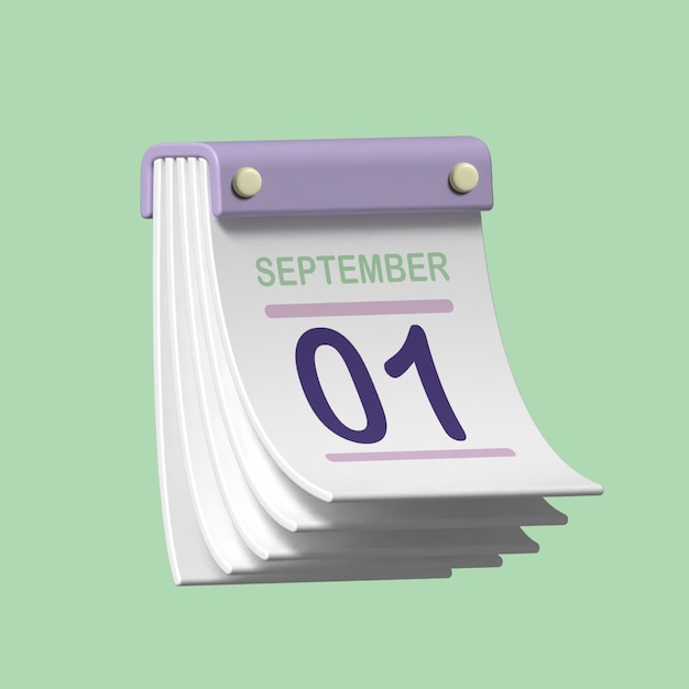 Vector calendario en 3d