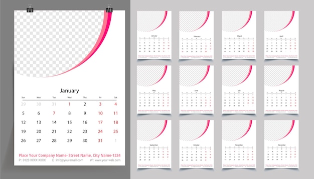 un calendario para el año 2012