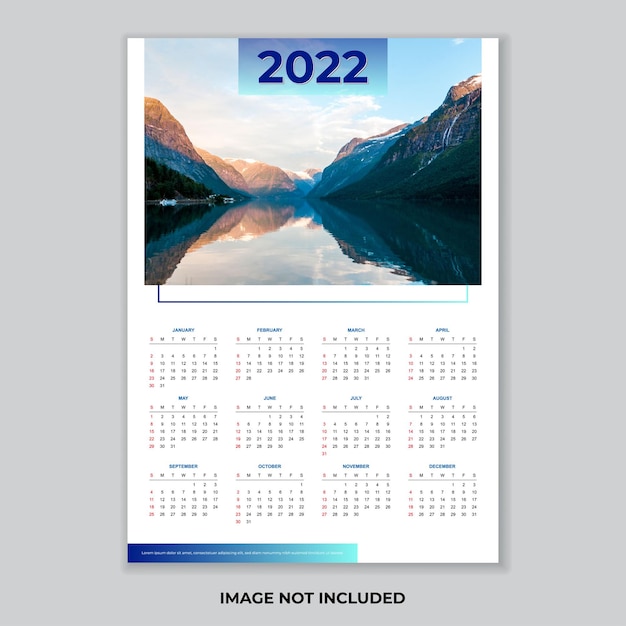 Calendario de año nuevo 2022 en estilo moderno