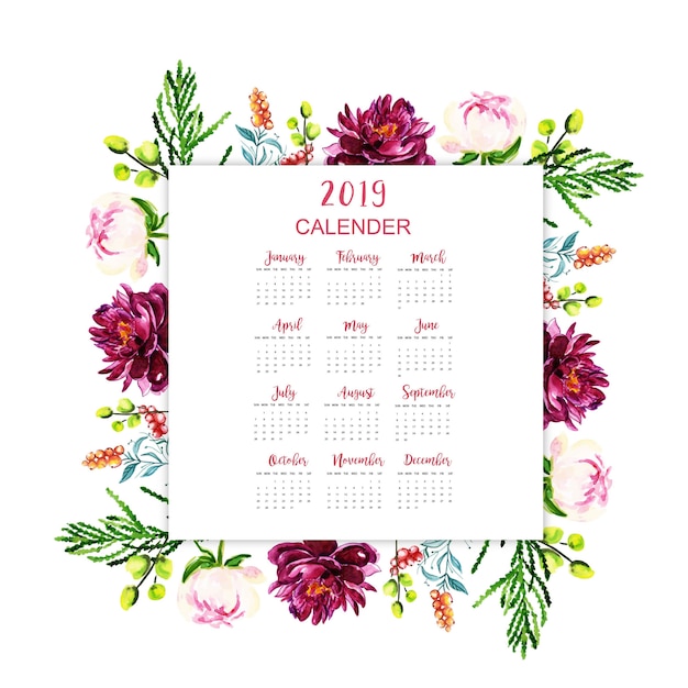 Vector calendario de año nuevo