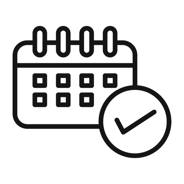 Calendario de citas Icono de comprobación Ideal para la programación