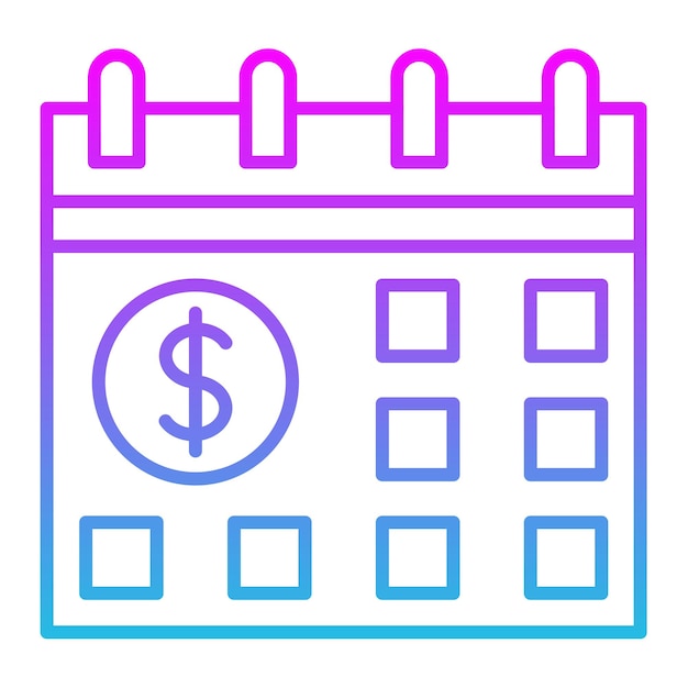 un calendario colorido con un signo de dólar en él