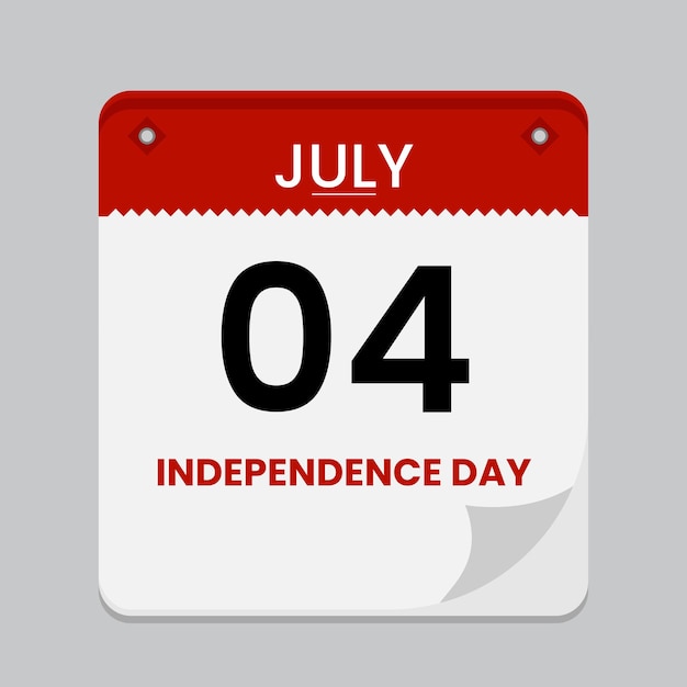 Calendario del día de la independencia Vector Premium