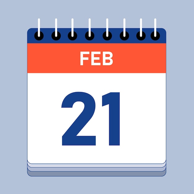 Calendario de días del mes de febrero de 2025 Vector Premium