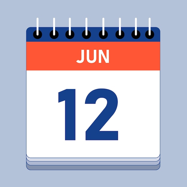 Calendario de días del mes de junio de 2025 Vector Premium
