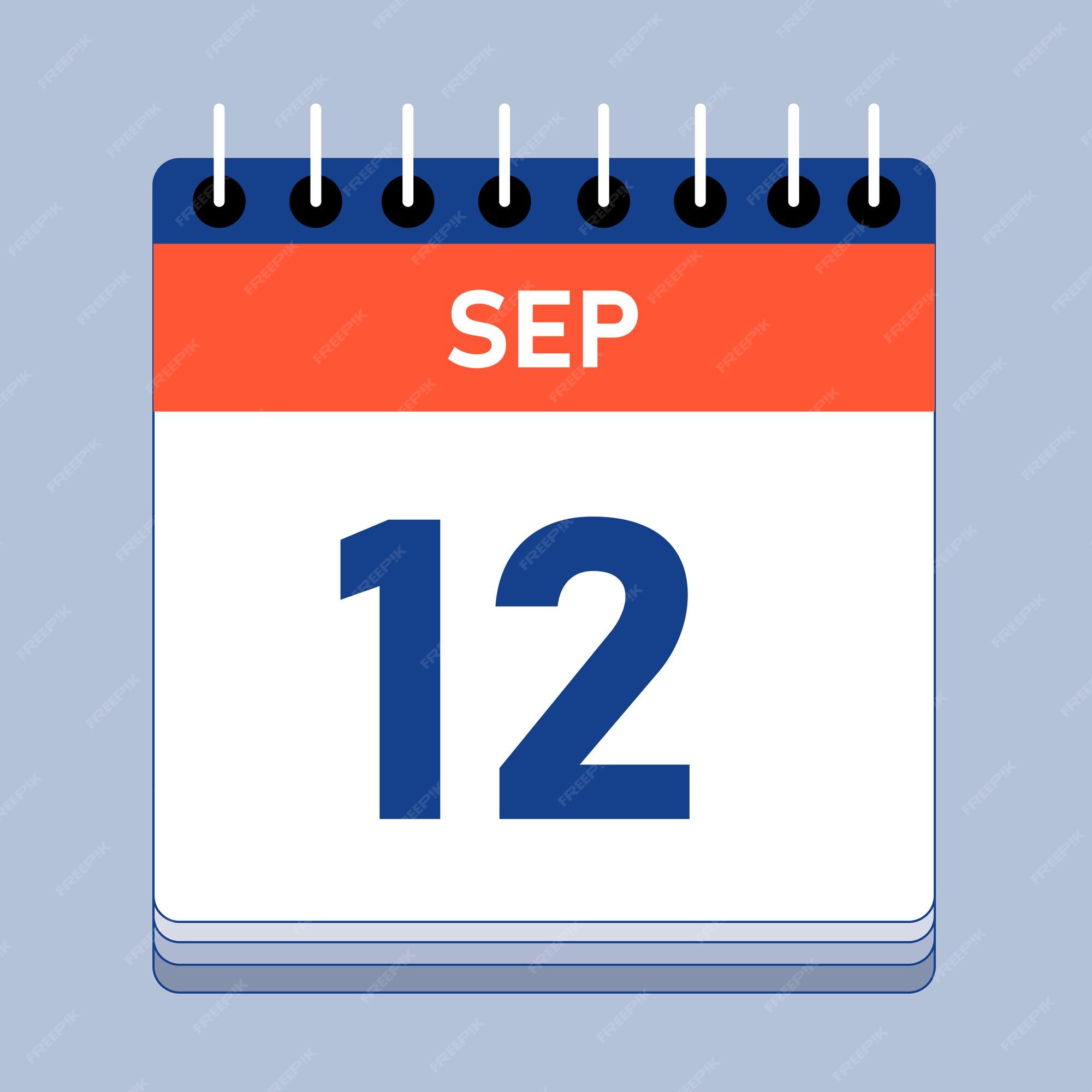 Calendario de días del mes de septiembre de 2025 Vector Premium