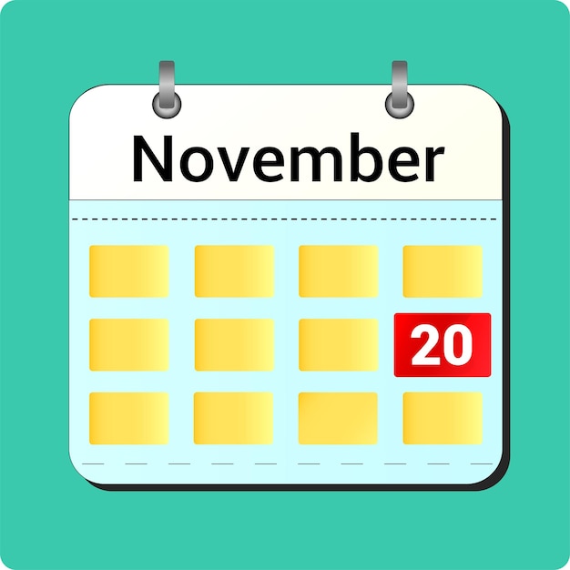 calendario de dibujo vectorial fecha 1 de noviembre en la página