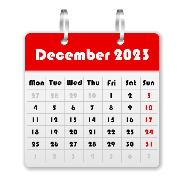 Calendario Diciembre 2023