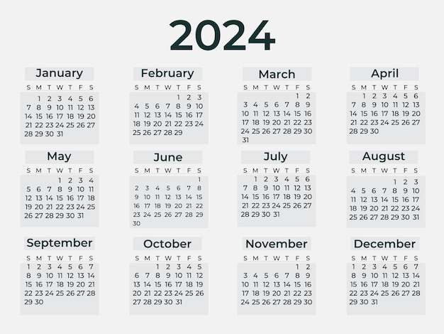 Calendario Diseño informe anual 2024 Para tu Negocio