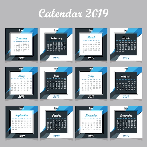 Calendario de escritorio 2019