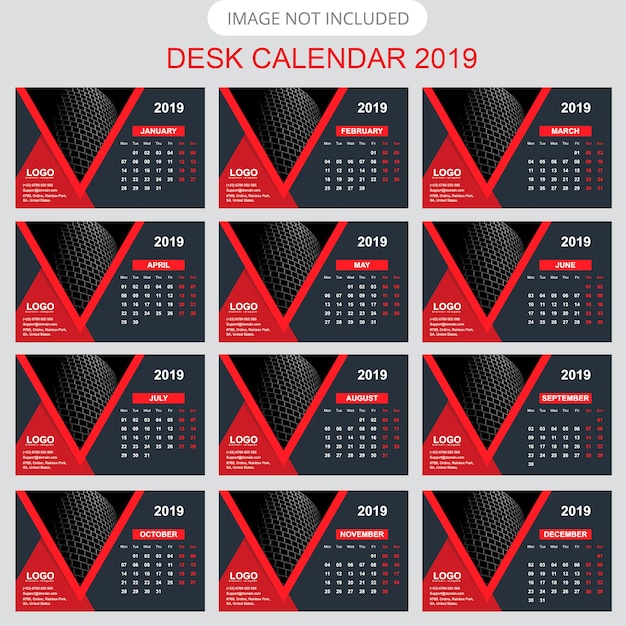 Calendario de escritorio 2019
