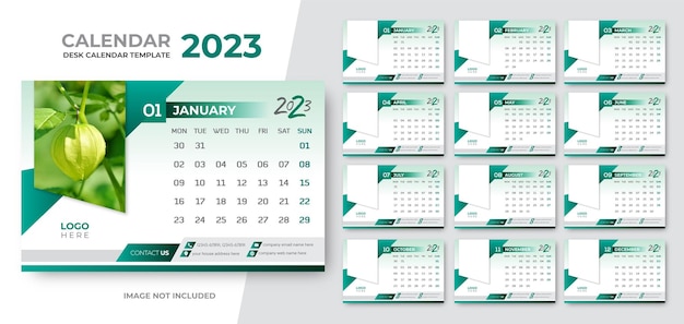 Vector calendario de escritorio 2023 plantilla de diseño moderno