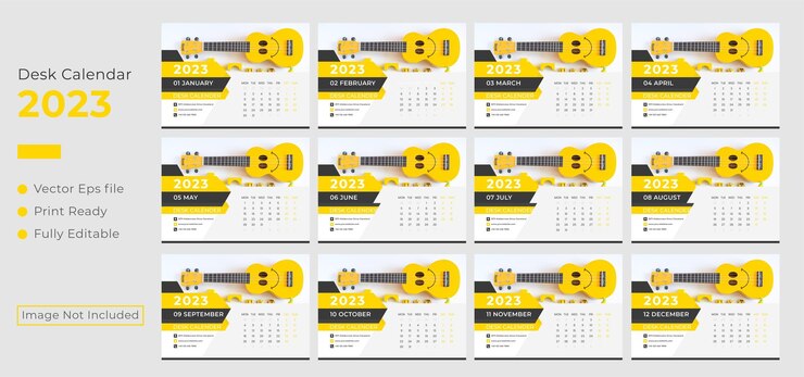 Vector calendario de escritorio 2023