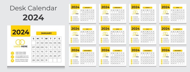 Calendario de escritorio para 2024