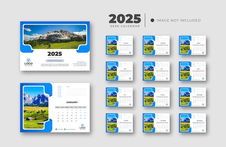 Calendario de escritorio 2025 plantilla de planificador calendario de escritorio corporativo 2025 plantilla del planificador mensual