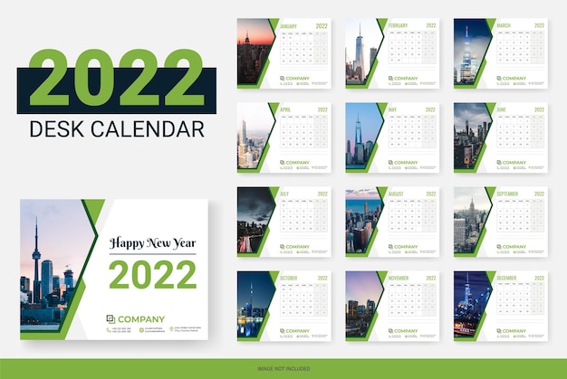 Calendario de escritorio de diseño moderno 2022
